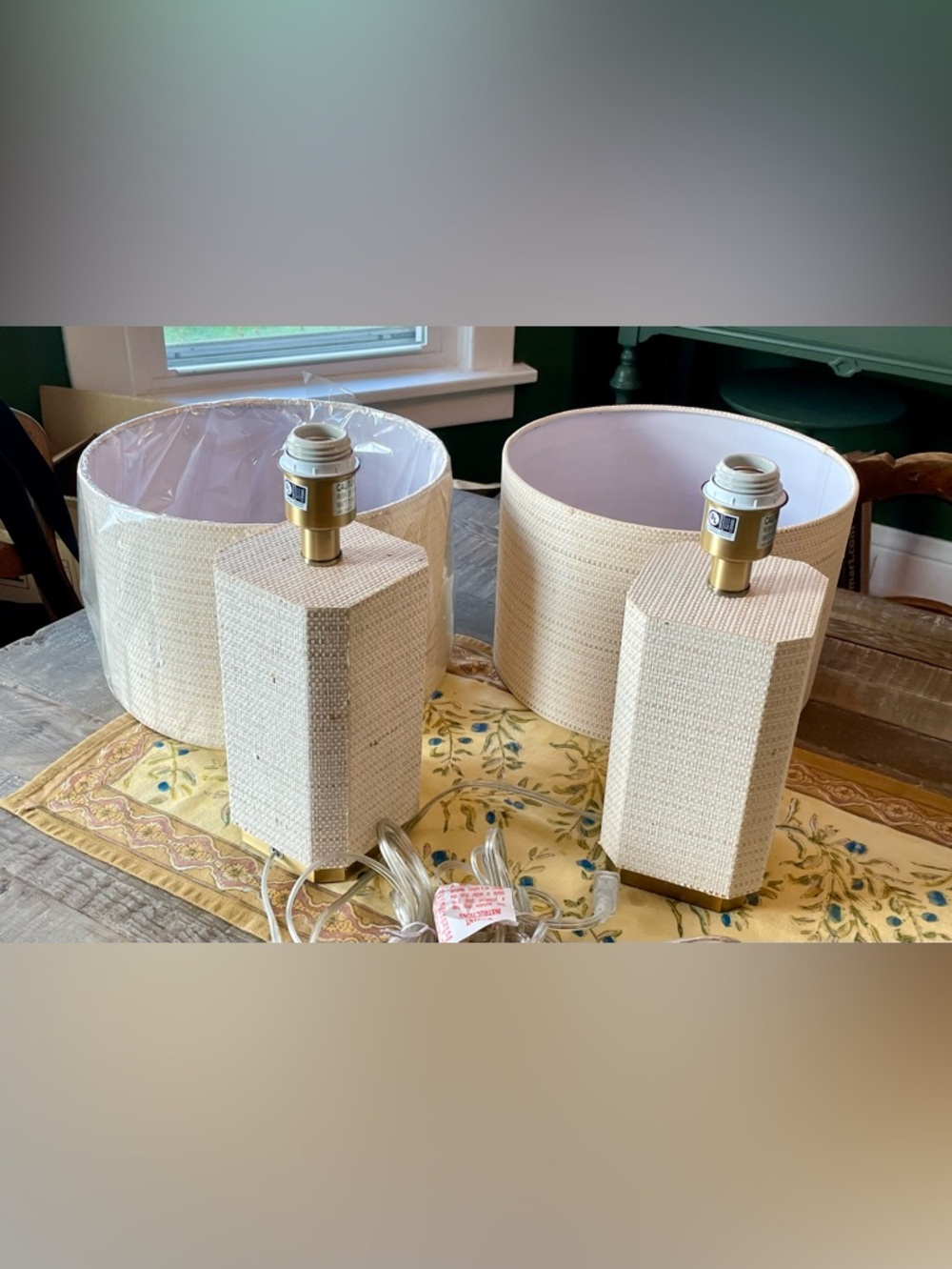Anthropologie Haisley Bleached Raffia Table Lamp NEW ( MSRP $363) - Picture 6 of 10